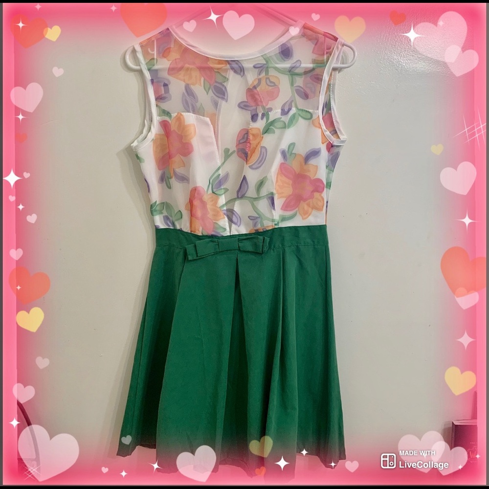 See through Floral Garden Party Skater Dress